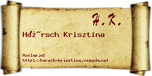 Hársch Krisztina névjegykártya